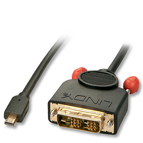 Lindy 0.5m Micro HDMI/DVI-D 0.5м Micro-HDMI DVI-D Черный адаптер для видео кабеля