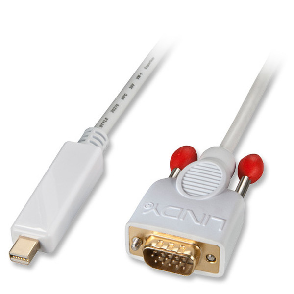 Lindy Mini DisplayPort - VGA, 1m 1m mini DisplayPort VGA (D-Sub) Weiß Videokabel-Adapter