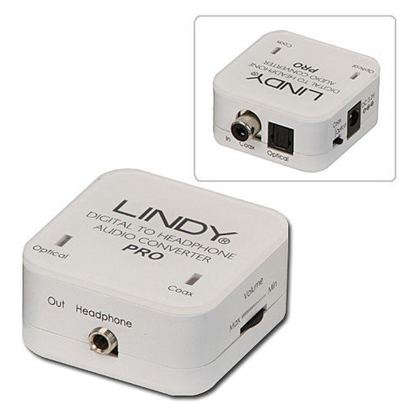 Lindy 70467 1xTosLink, 1xCoax 3.5mm White