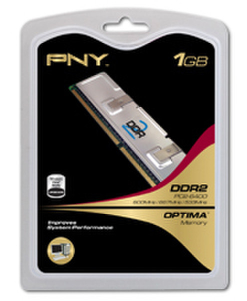 PNY 1GB PC2-6400 800MHz DDR2 Desktop DIMM 1ГБ DDR2 800МГц модуль памяти