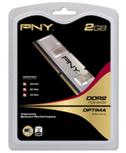 PNY 2GB PC2-6400 800 MHz DDR2 Desktop DIMM 2GB DDR2 800MHz memory module