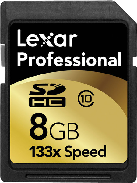 Lexar 8GB Professional 133x SDHC 8ГБ SDHC Class 10 карта памяти