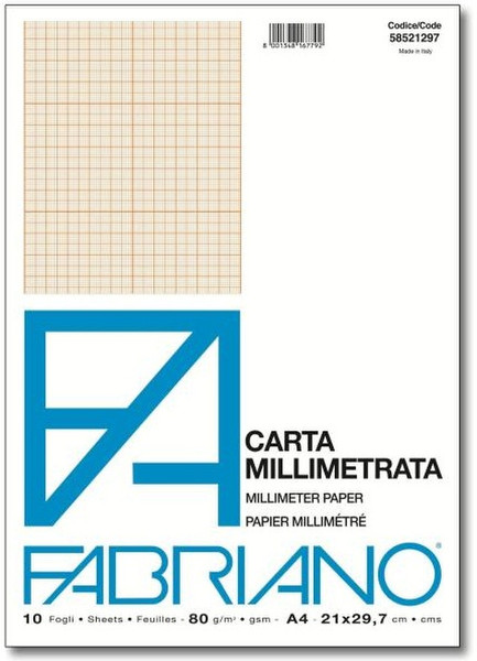 Fabriano 58521297 диаграммная / миллиметровая бумага