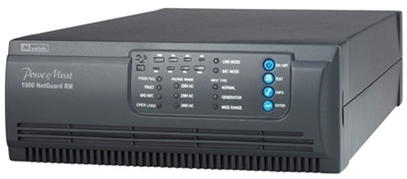 Mustek PowerMust 1000 Netguard RM 1000VA Black uninterruptible power supply (UPS)