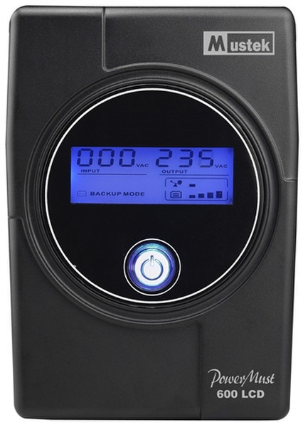 Mustek PowerMust 600 LCD 600VA Schwarz Unterbrechungsfreie Stromversorgung (UPS)