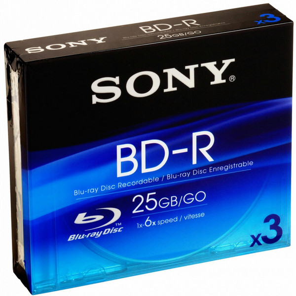 Sony Blu-Ray Disc 25GB 6x (3 Pack)