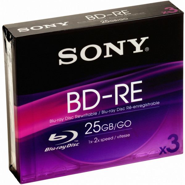 Sony Blu-Ray Disc 25GB (3 Pack) 25GB