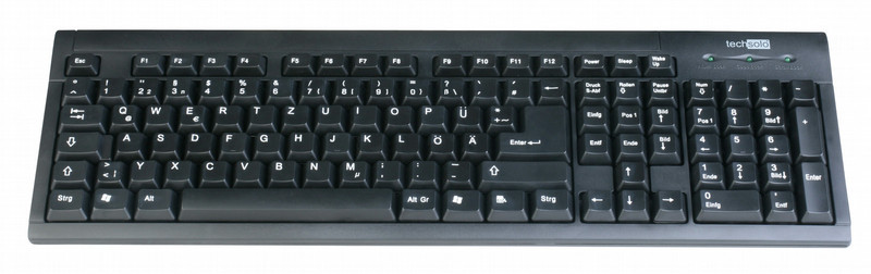 Techsolo TK-45U Беспроводной RF QWERTZ Черный клавиатура