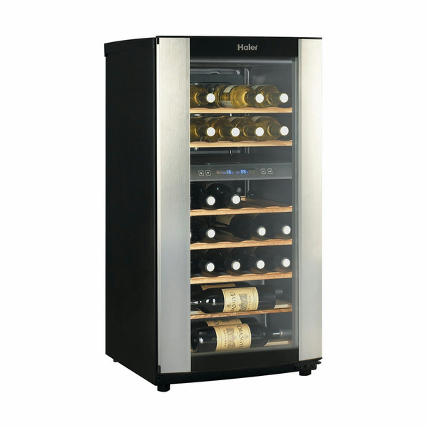 Haier JC110GDD Отдельностоящий Термоэлектрический винный шкаф Черный 30бутылка(и) C wine cooler