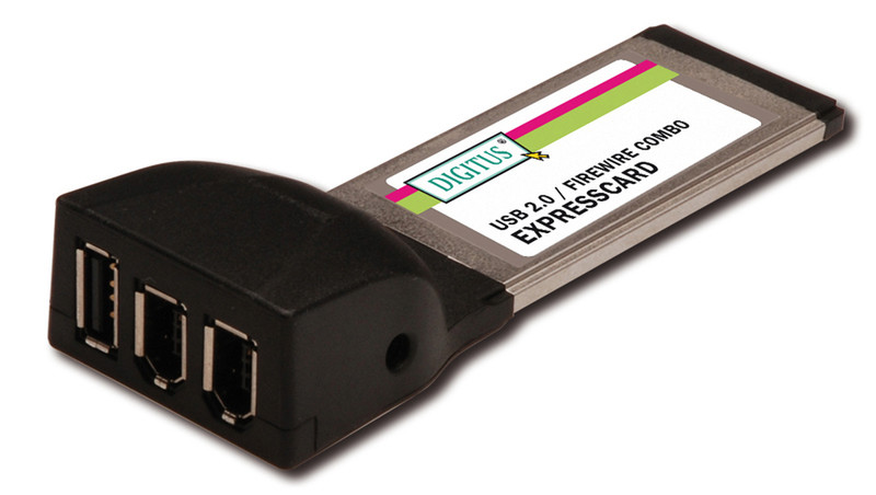 Digitus combo USB 2.0/Firewire Express Card interface cards/adapter