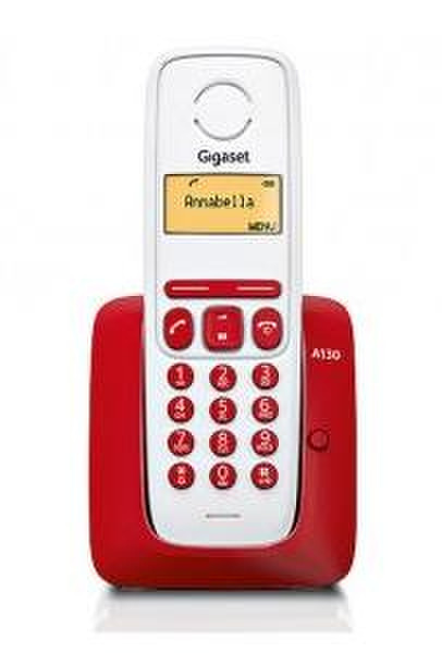 Gigaset A130 DECT Идентификация абонента (Caller ID) Красный, Белый