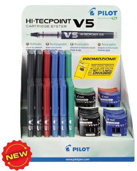 Pilot V5 Черный, Синий, Зеленый, Красный 120шт