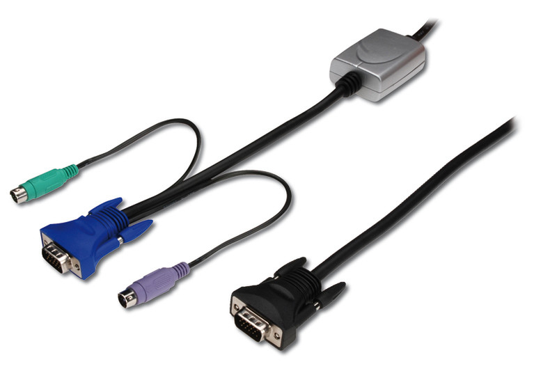 Digitus PS/2 KVM Cable 10m Schwarz Tastatur/Video/Maus (KVM)-Kabel