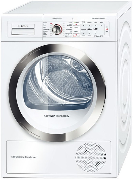 Bosch WTY88780NL Freistehend Frontlader 8kg A Chrom, Weiß Wäschetrockner