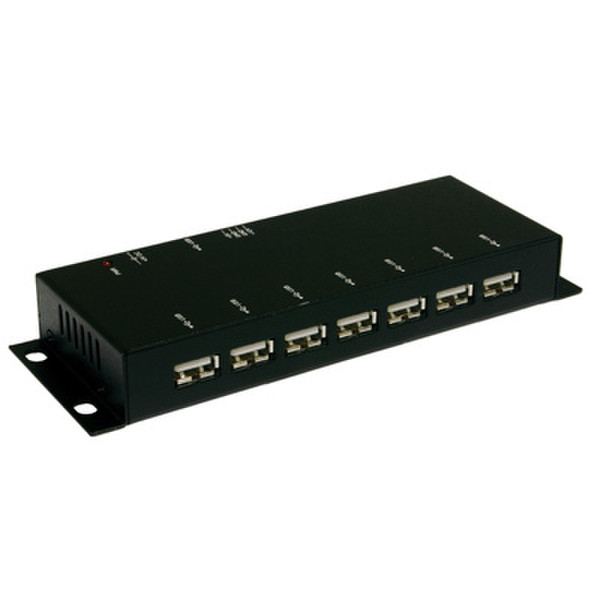 EXSYS 7-port USB 2.0 Hub 480Мбит/с Черный хаб-разветвитель
