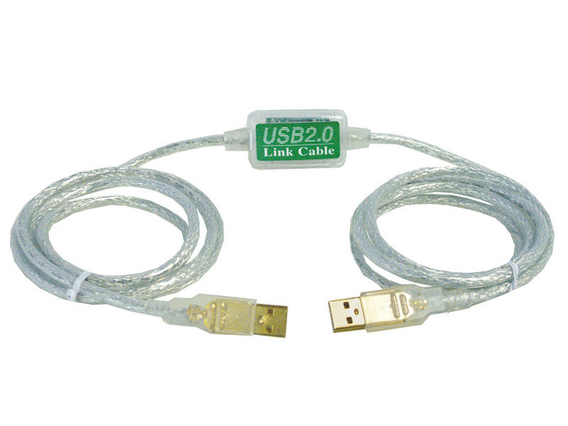 EXSYS USB 2.0 DataLink & Netzwerk Link 1.8m USB A USB A White USB cable