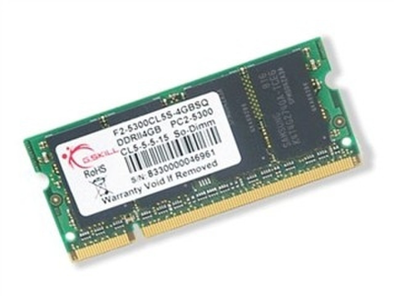 G.Skill SO DDR2 PC2-5300 CL5 4GB 4GB DDR2 667MHz memory module