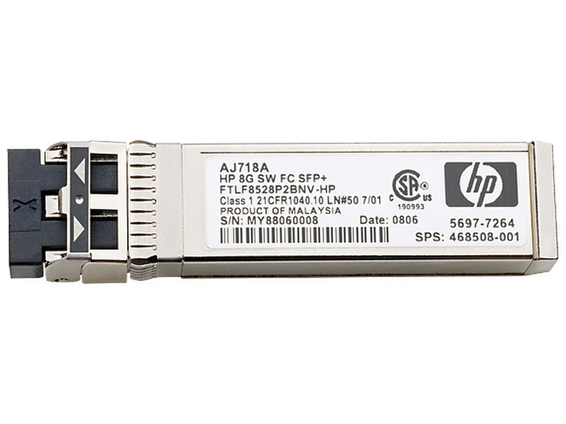 Hewlett Packard Enterprise 8Gb Short Wave Fibre Channel SFP+ 1 Pack Transceiver SFP+ 8000Mbit/s Multi-Modus