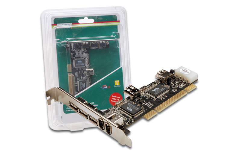 Digitus PCI, USB 2.0 / FireWire Card interface cards/adapter