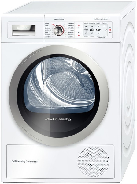 Bosch WTY87701 freestanding Front-load 8kg A++ Silver,White tumble dryer
