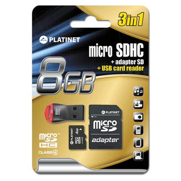 Platinet PMMSD8CR 0.0078125GB MicroSD Class 4 memory card