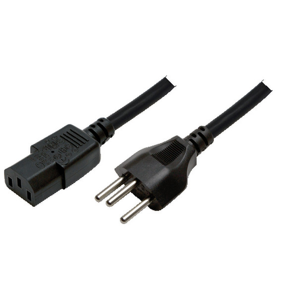 LogiLink Swiss-IEC - C13, 1.8m 1.8м C13 coupler Черный кабель питания