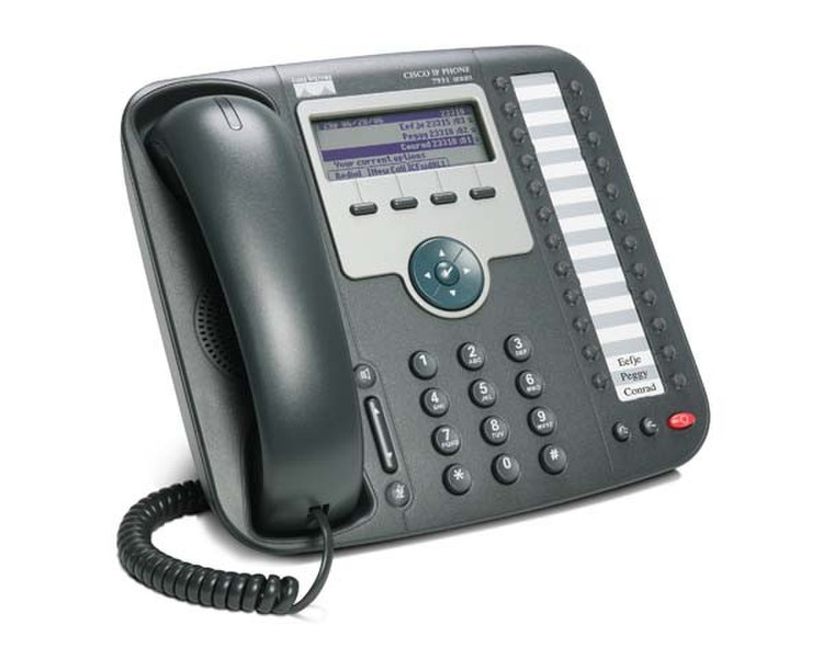 Cisco CP-7931G Проводная телефонная трубка 24линий ЖК Черный IP-телефон
