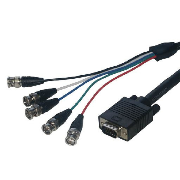 MCL MC330-2M 2m VGA (D-Sub) 5 x BNC Schwarz Videokabel-Adapter