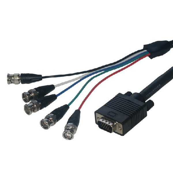 MCL MC330-2M 2m VGA (D-Sub) 5 x BNC Black video cable adapter