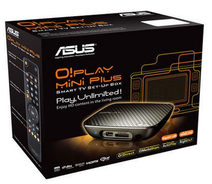 ASUS O!Play Mini Plus WLAN Grau Digitaler Mediaplayer