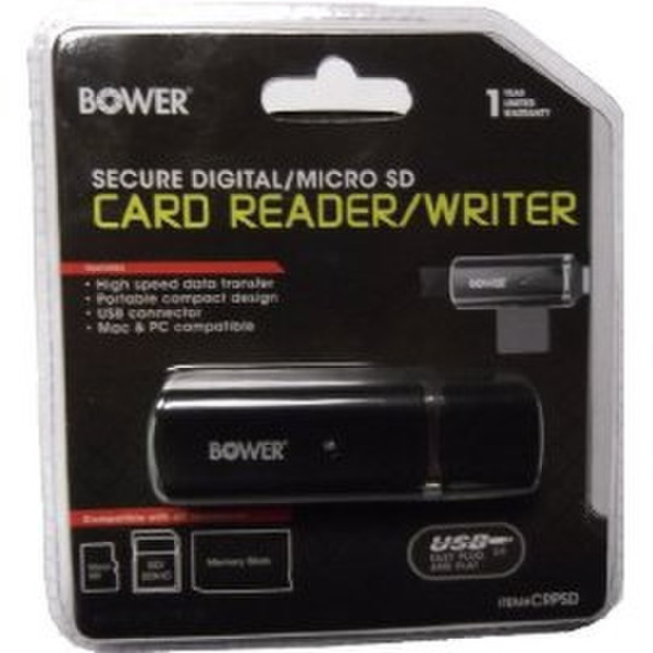 Bower CRPSD USB 2.0 Black card reader
