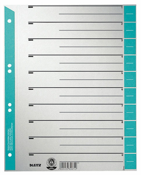 Leitz 16520030 Numeric tab index Cardboard Blue,Grey tab index