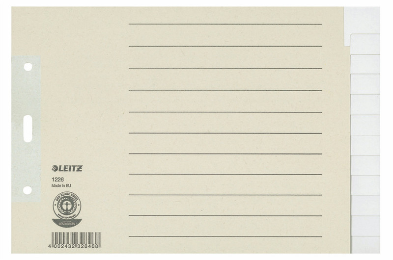 Leitz 12260085 Blank tab index Бумага Серый закладка-разделитель