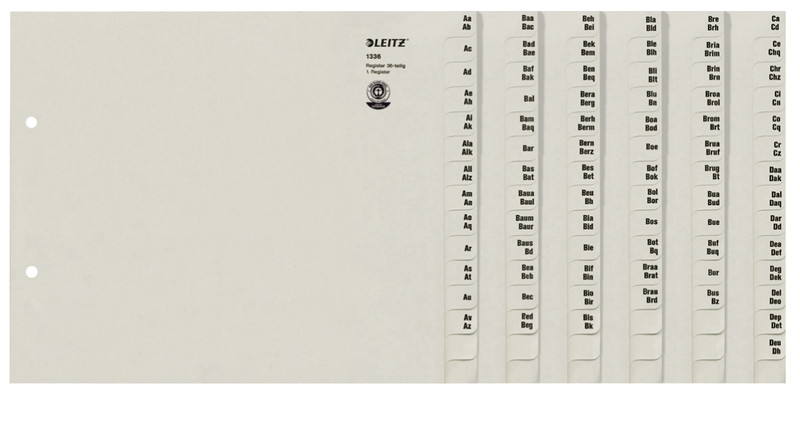 Leitz 13360085 Alphabetic tab index Бумага Серый закладка-разделитель