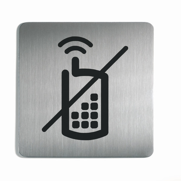 Durable PICTO square - No Mobile Phones, 5 Pack Cеребряный пиктограмма