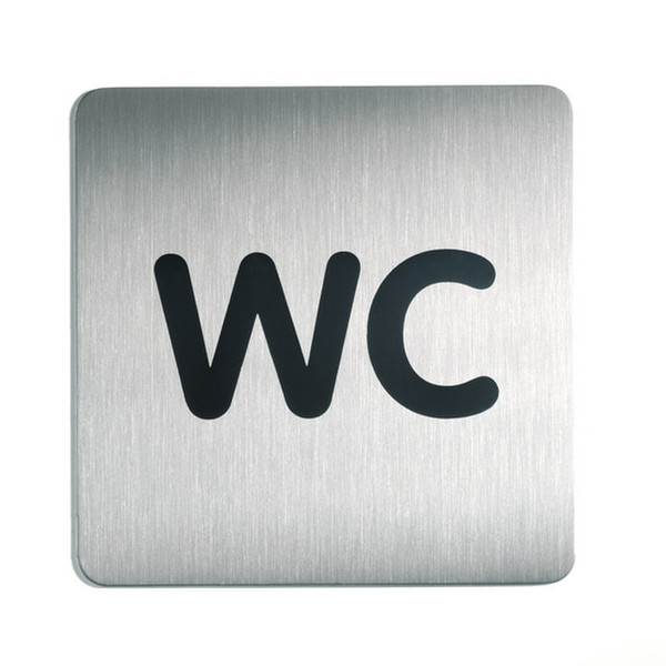 Durable PICTO square - WC, 5 Pack Silver pictogram