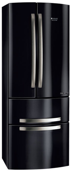 Hotpoint Quadrio 4D AAB/HA freestanding A+ Black side-by-side refrigerator