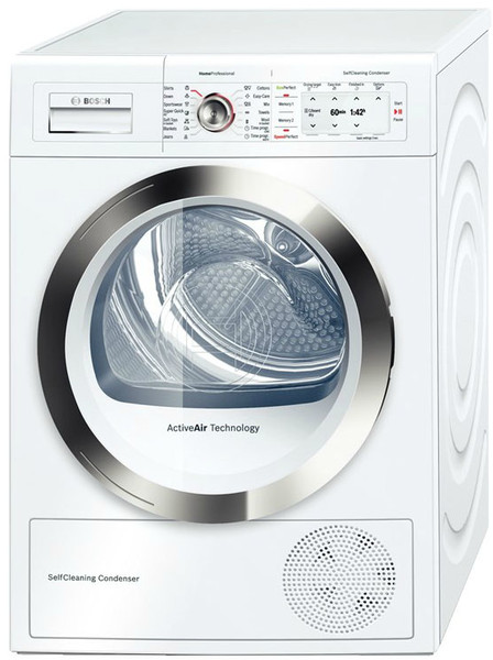 Bosch WTY88780EU freestanding Front-load 8kg A++ Chrome,White tumble dryer