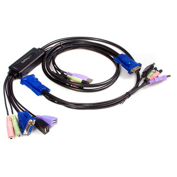 StarTech.com 2 Port USB VGA Cable KVM Switch with Audio KVM cable