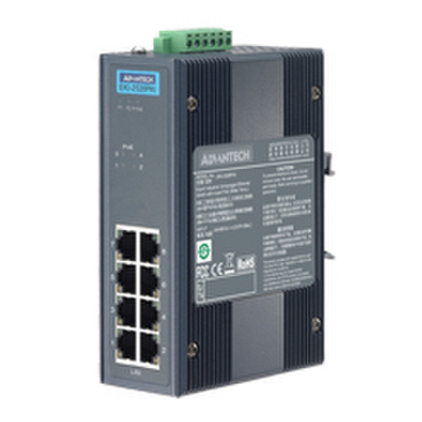Advantech EKI-2528PAI-AE Неуправляемый L2 Fast Ethernet (10/100) Power over Ethernet (PoE) Черный сетевой коммутатор