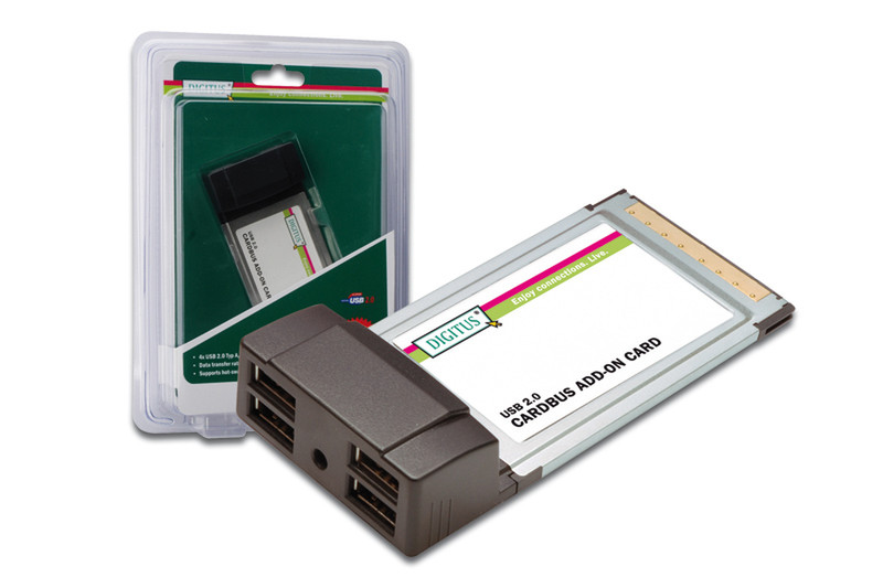 Digitus Cardbus USB 2.0 card интерфейсная карта/адаптер