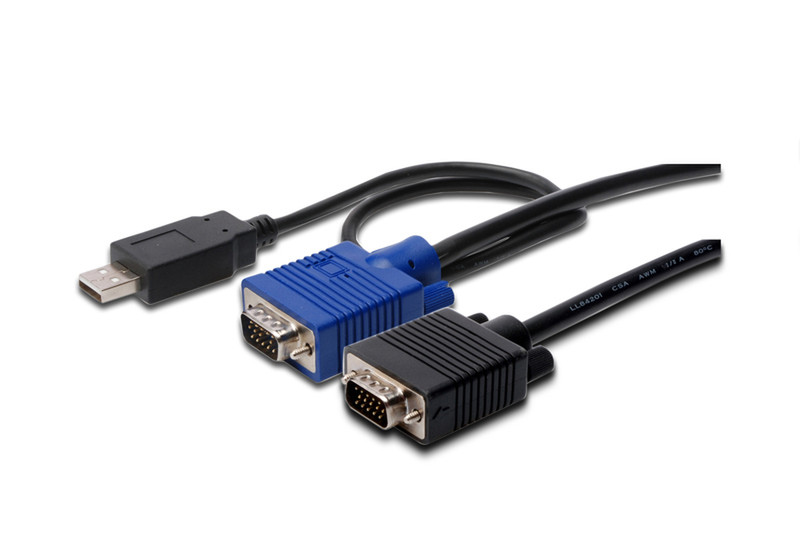 Digitus 1.8m KVM Cable 1.8m Schwarz Tastatur/Video/Maus (KVM)-Kabel