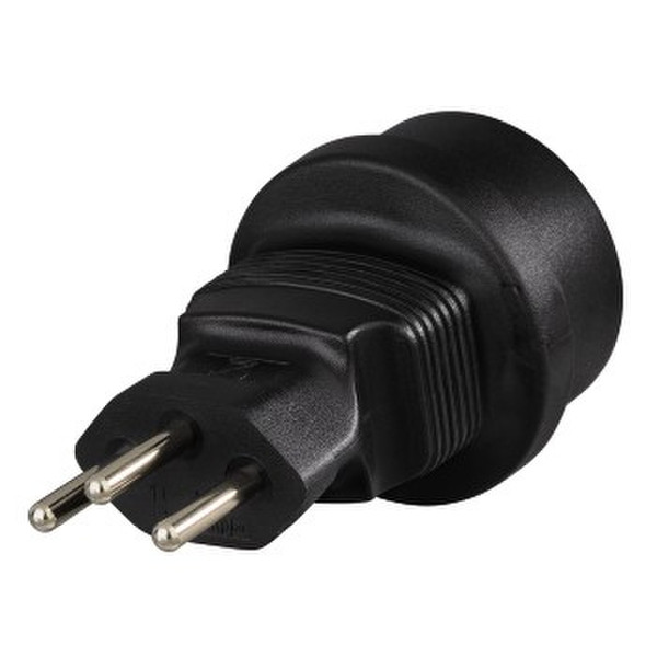 Hama 108884 Type J (CH) Type F (Schuko) Black power plug adapter