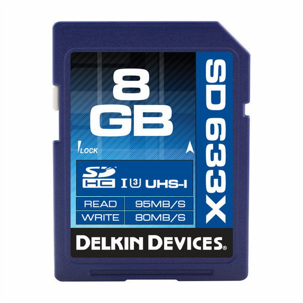 Delkin 8GB UHS-I SDHC 8ГБ SDHC UHS карта памяти
