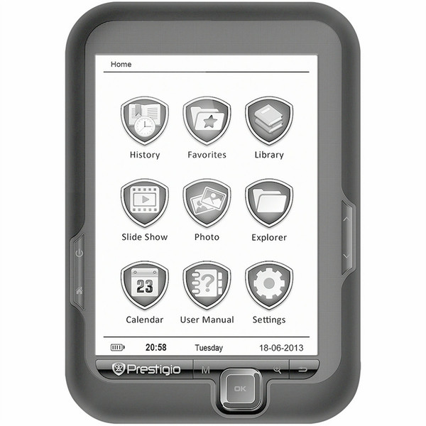 Prestigio MultiReader 3664 6" 4GB Grey e-book reader