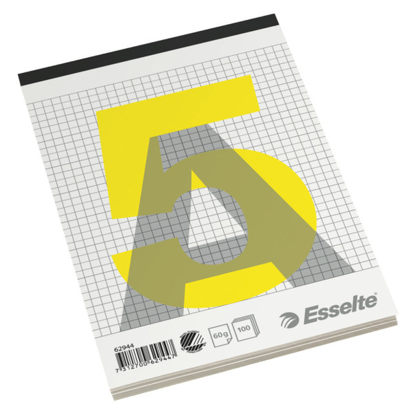 Esselte Stitched Pad A5 A5 100листов Серый, Белый, Желтый