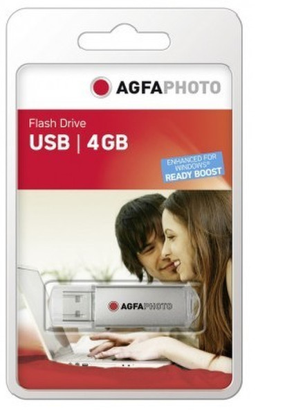 AgfaPhoto USB Flash Drive 2.0 4GB USB 2.0 Typ A Silber USB-Stick