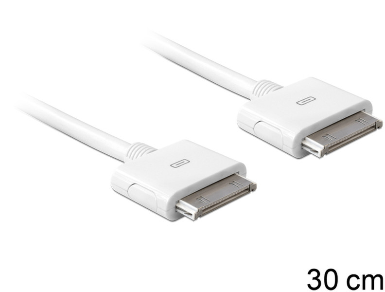 DeLOCK 83252 0.3m IPhone 30p IPhone 30p White mobile phone cable