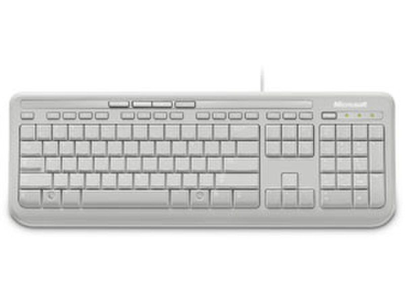 Microsoft Wired Keyboard 600 USB Белый клавиатура