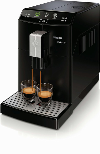 Saeco Minuto HD8760/01 Отдельностоящий Автоматическая Машина для эспрессо 1.8л 2чашек Черный кофеварка
